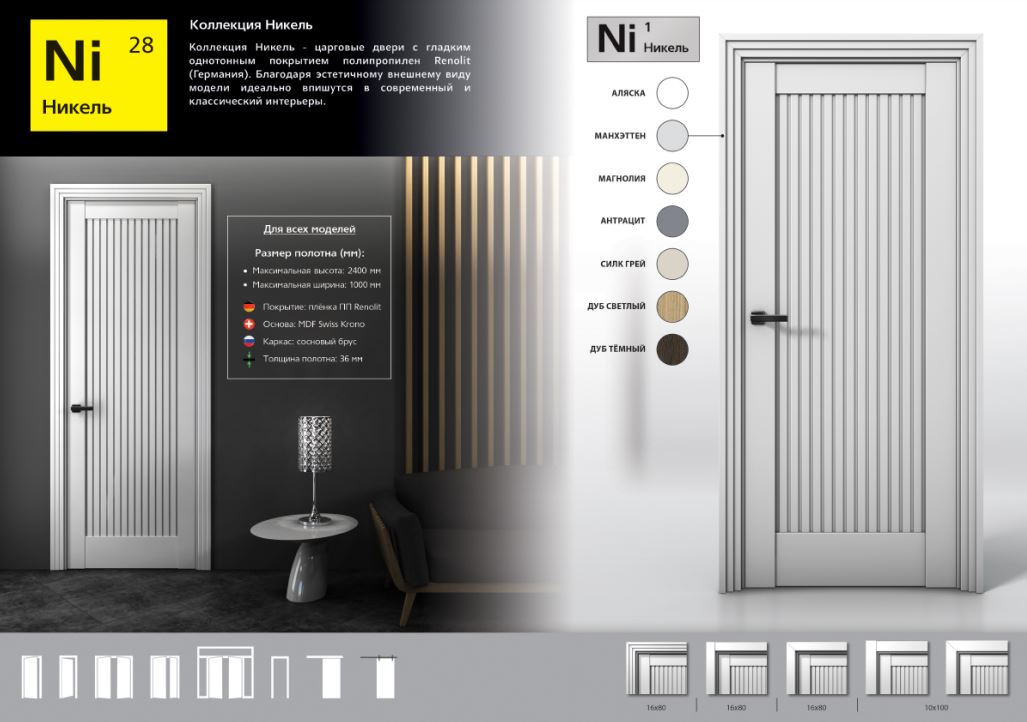 Межкомнатные двери Aurum Doors Никель